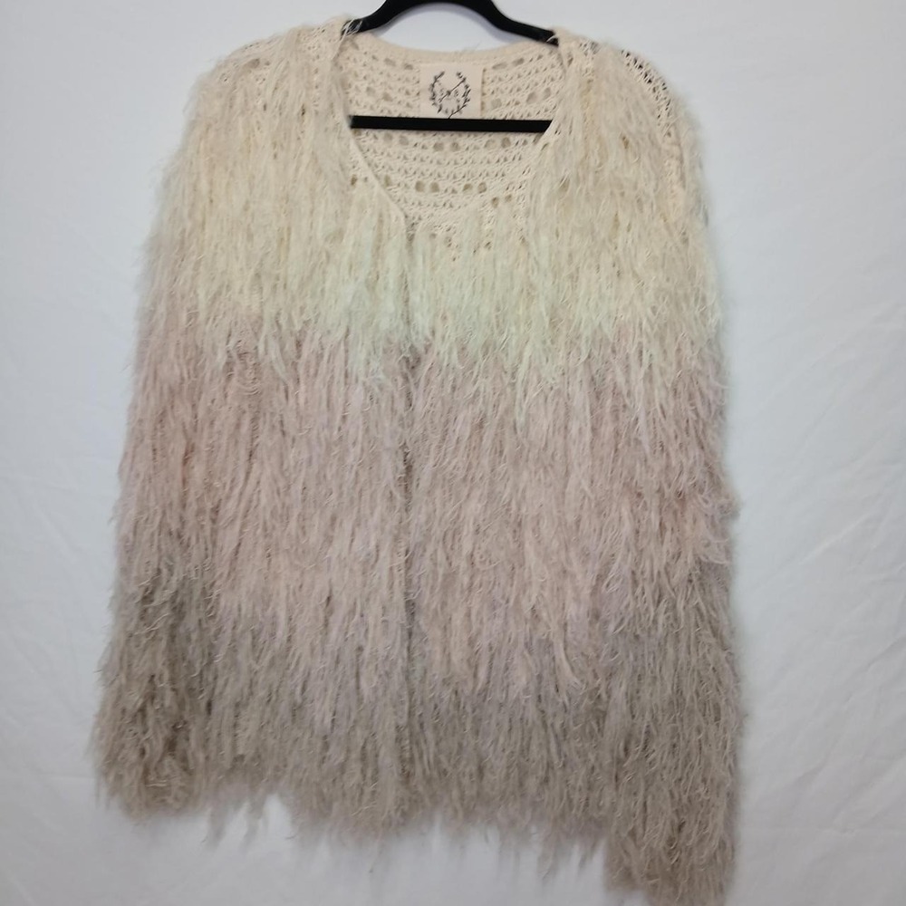 5B O/S Cardigan Shaggy boho cottage core fairy soft girl coquette hippie crochet